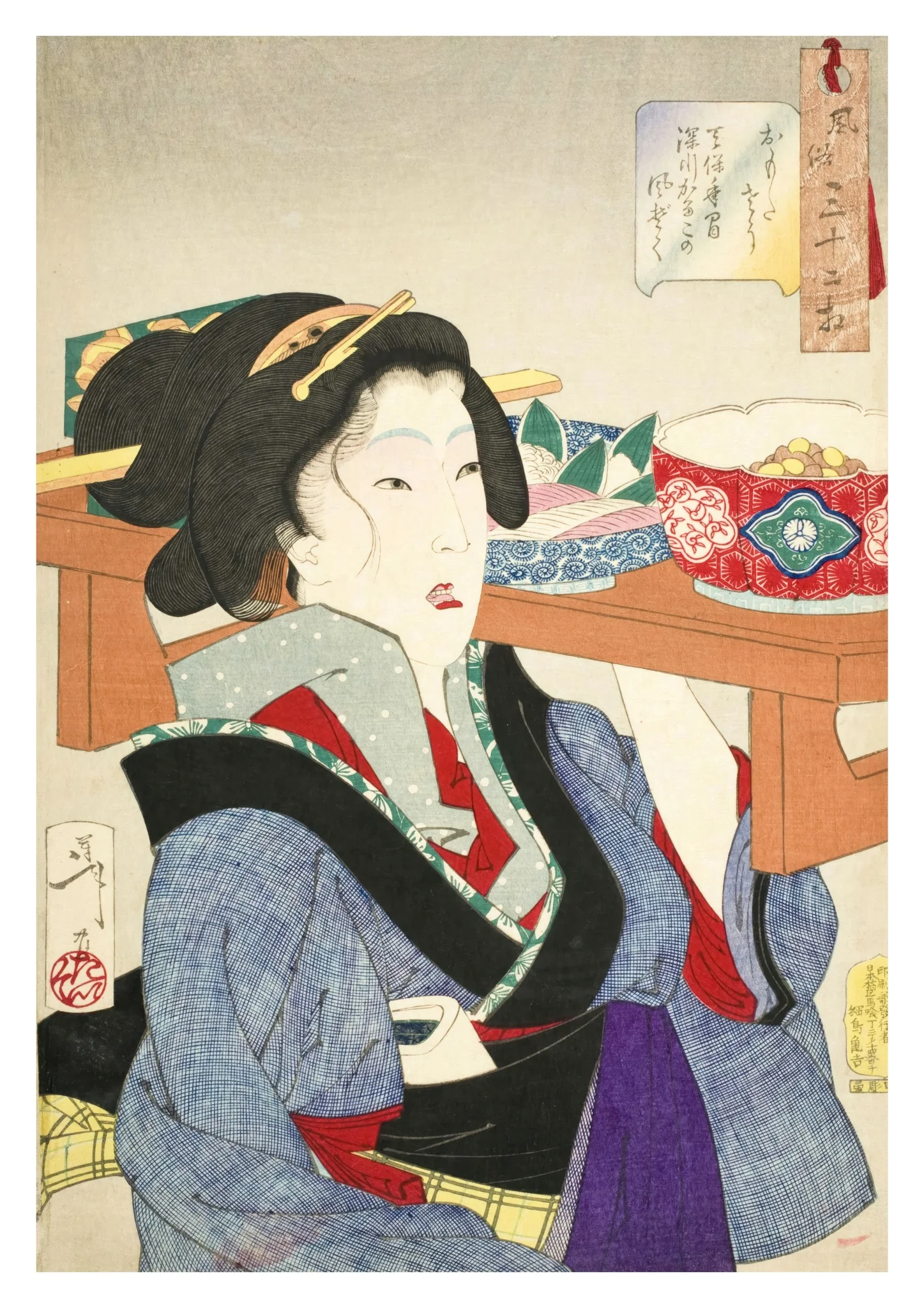 A Waitress at Fukagawa in the Tenpo Era