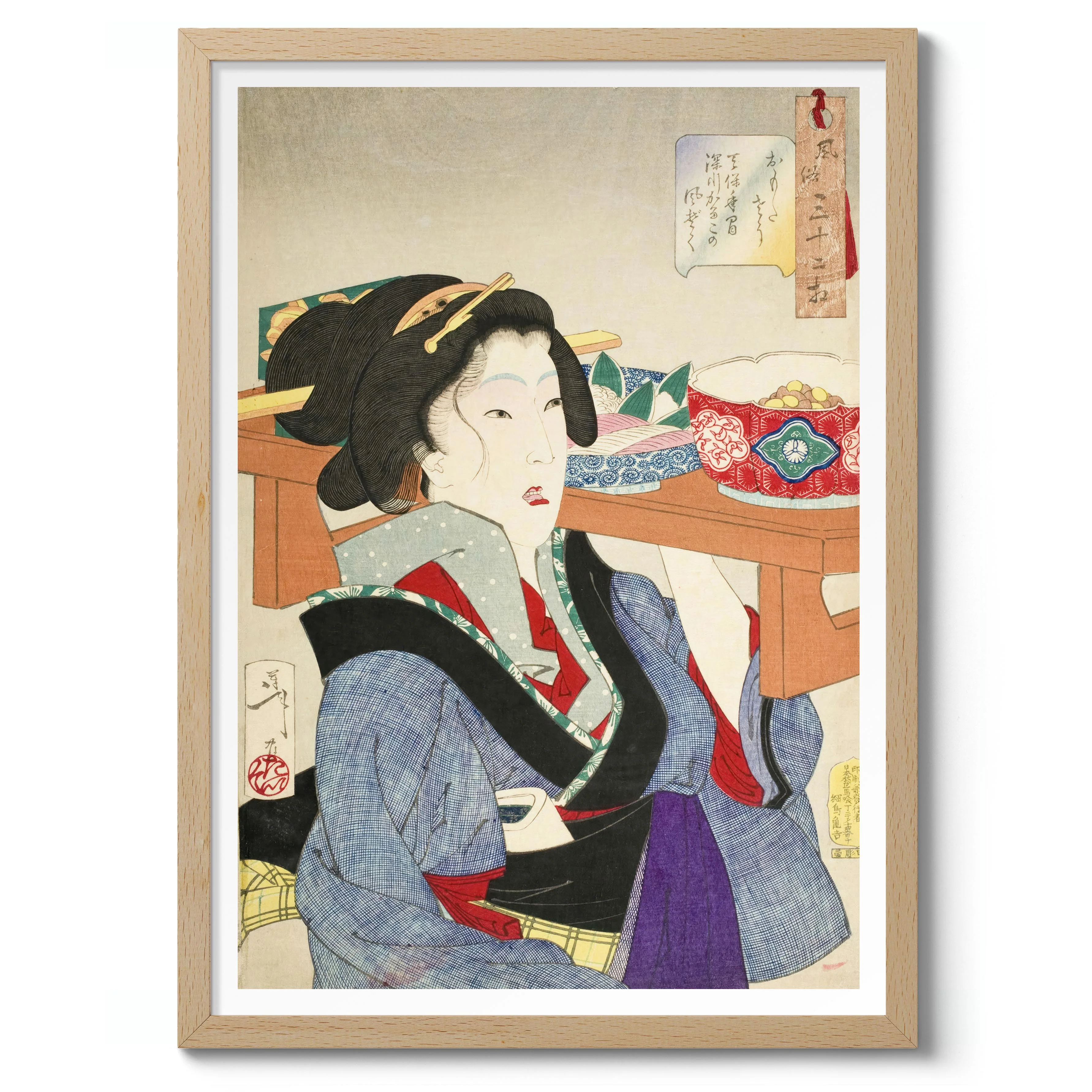 A Waitress at Fukagawa in the Tenpo Era - Image 3