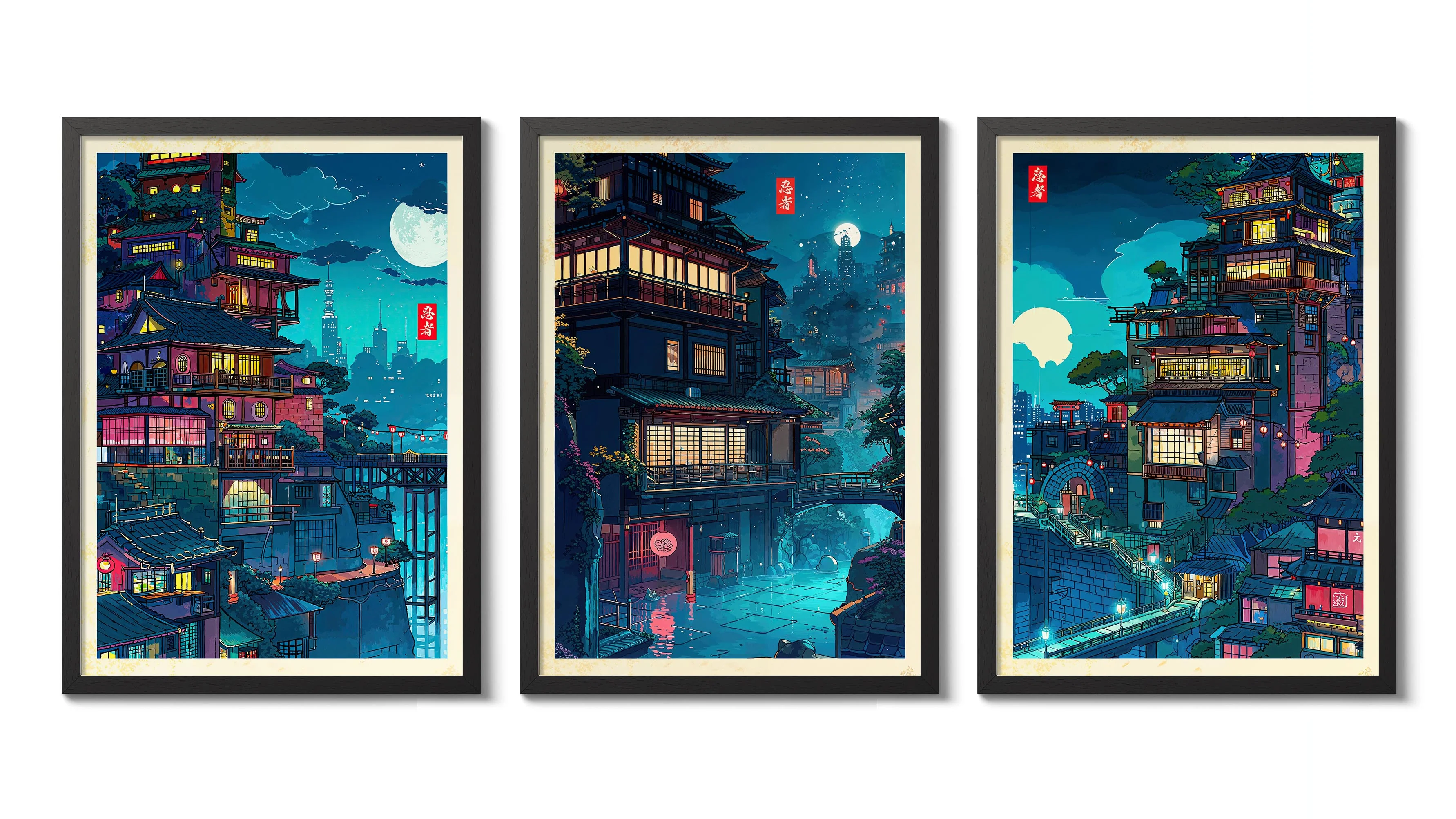 Anime City Woodblocks