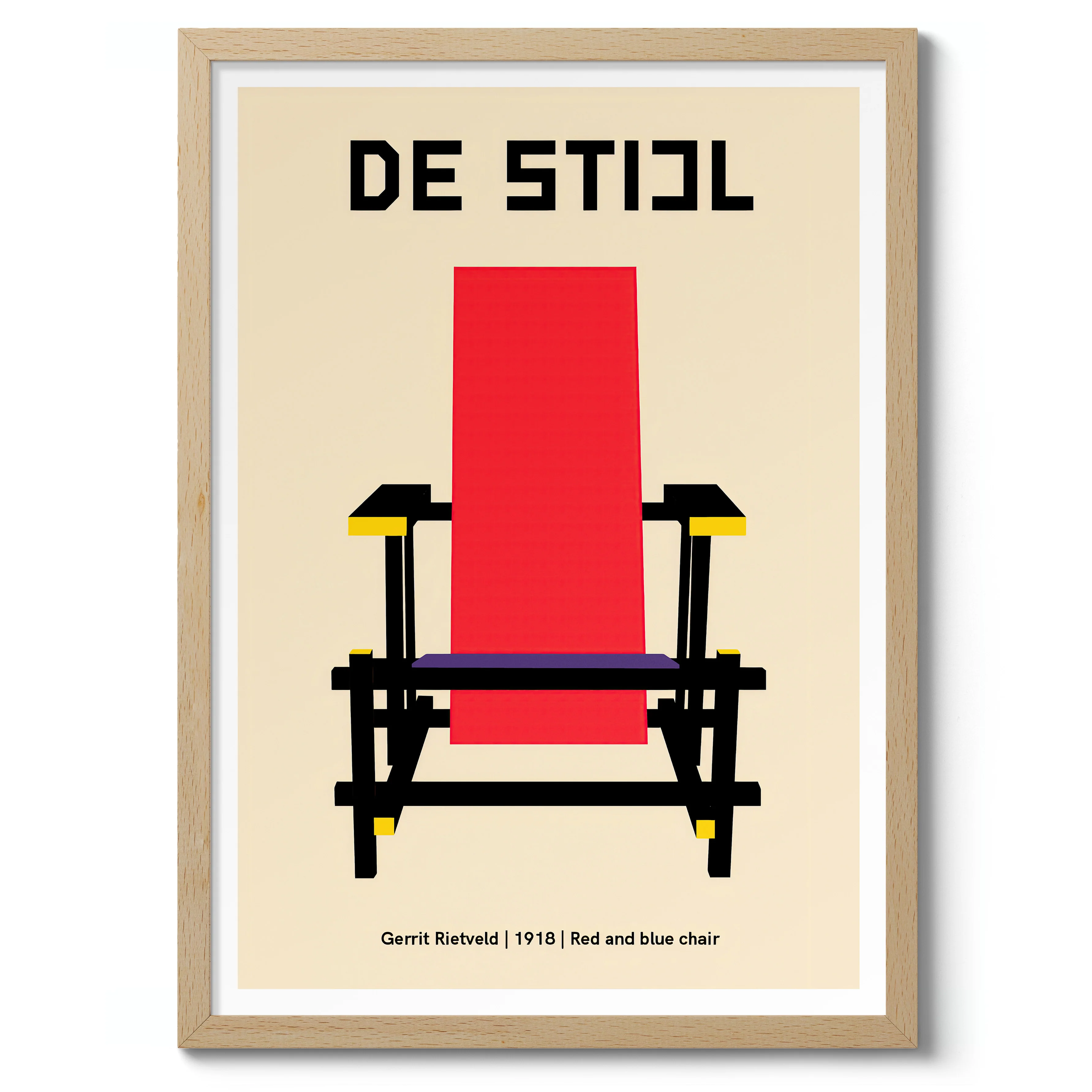 De Stijl - Red & Blue Chair - Image 3