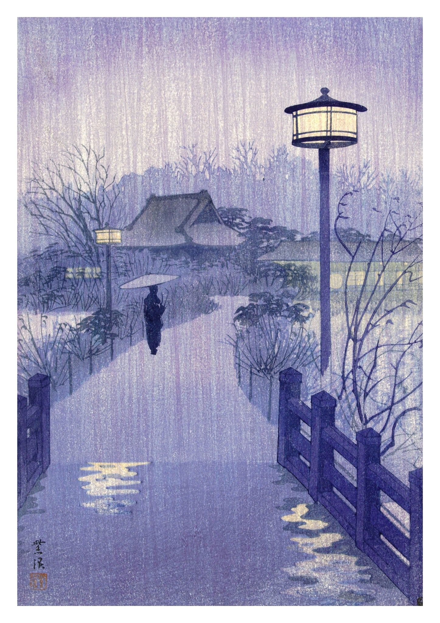 Evening Rain at Shinobazu Pond, Toyko