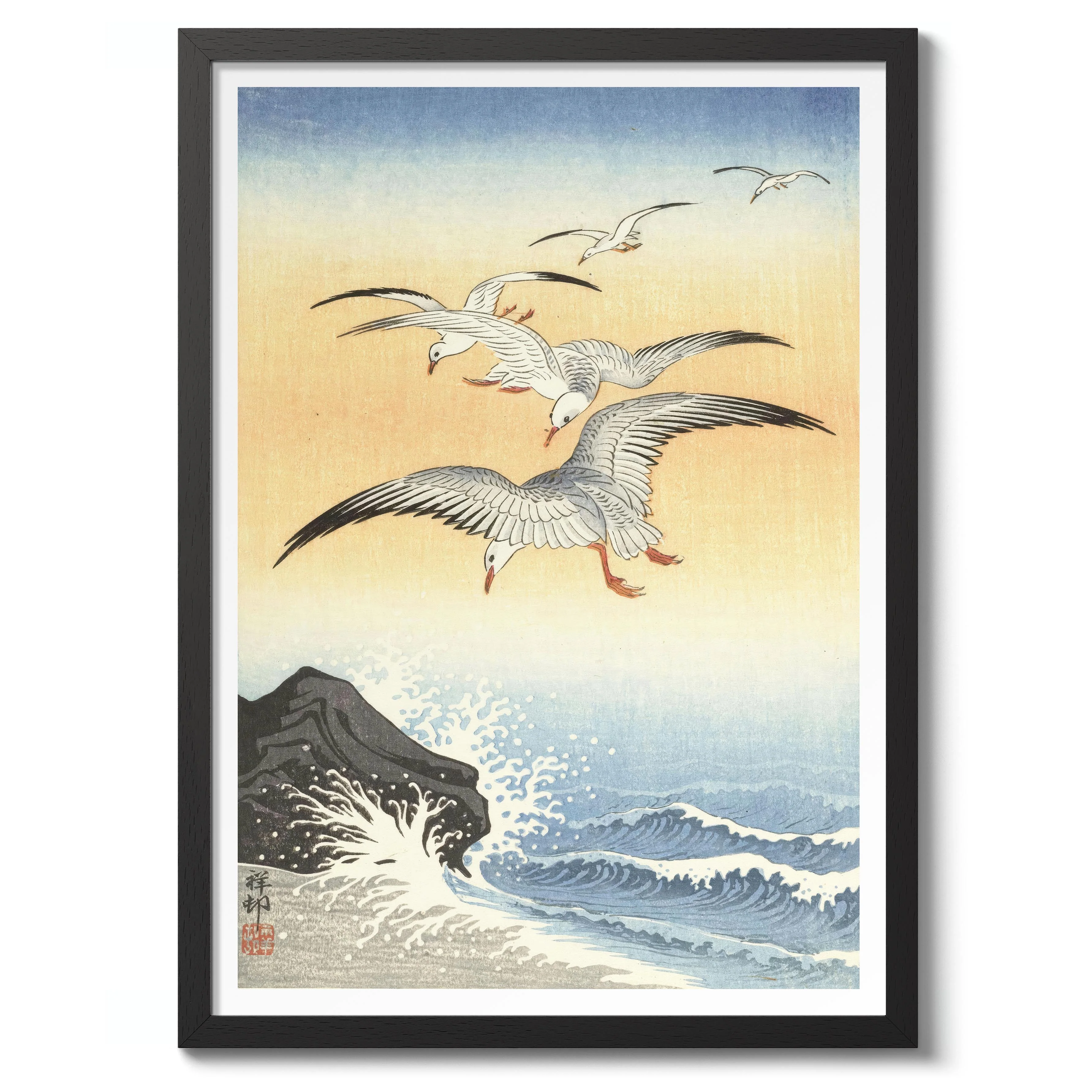 Five Seagulls Above a Stormy Sea - Image 2