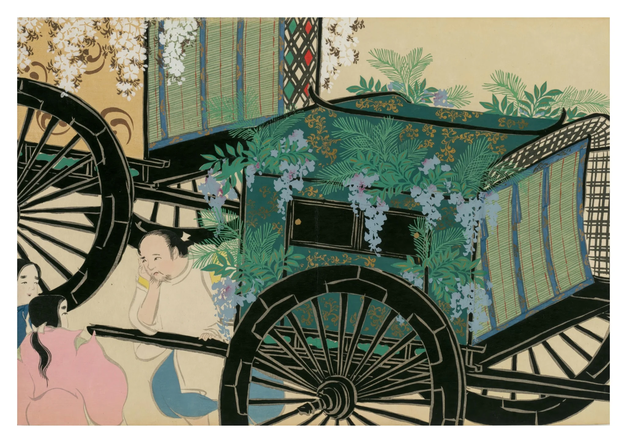 Flower-Draped Carts
