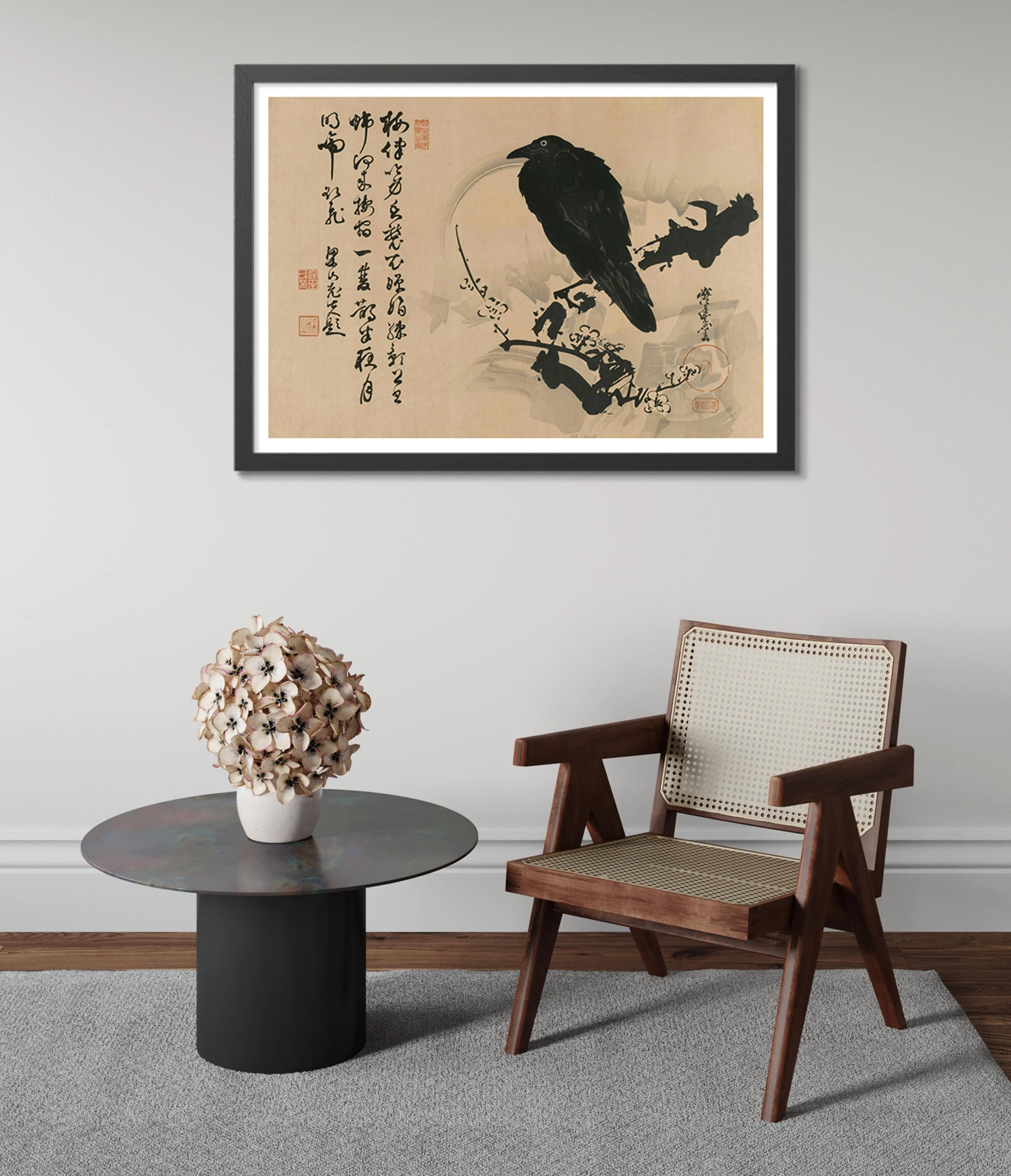 Full Moon with Crow on Plum Branch - Image 5