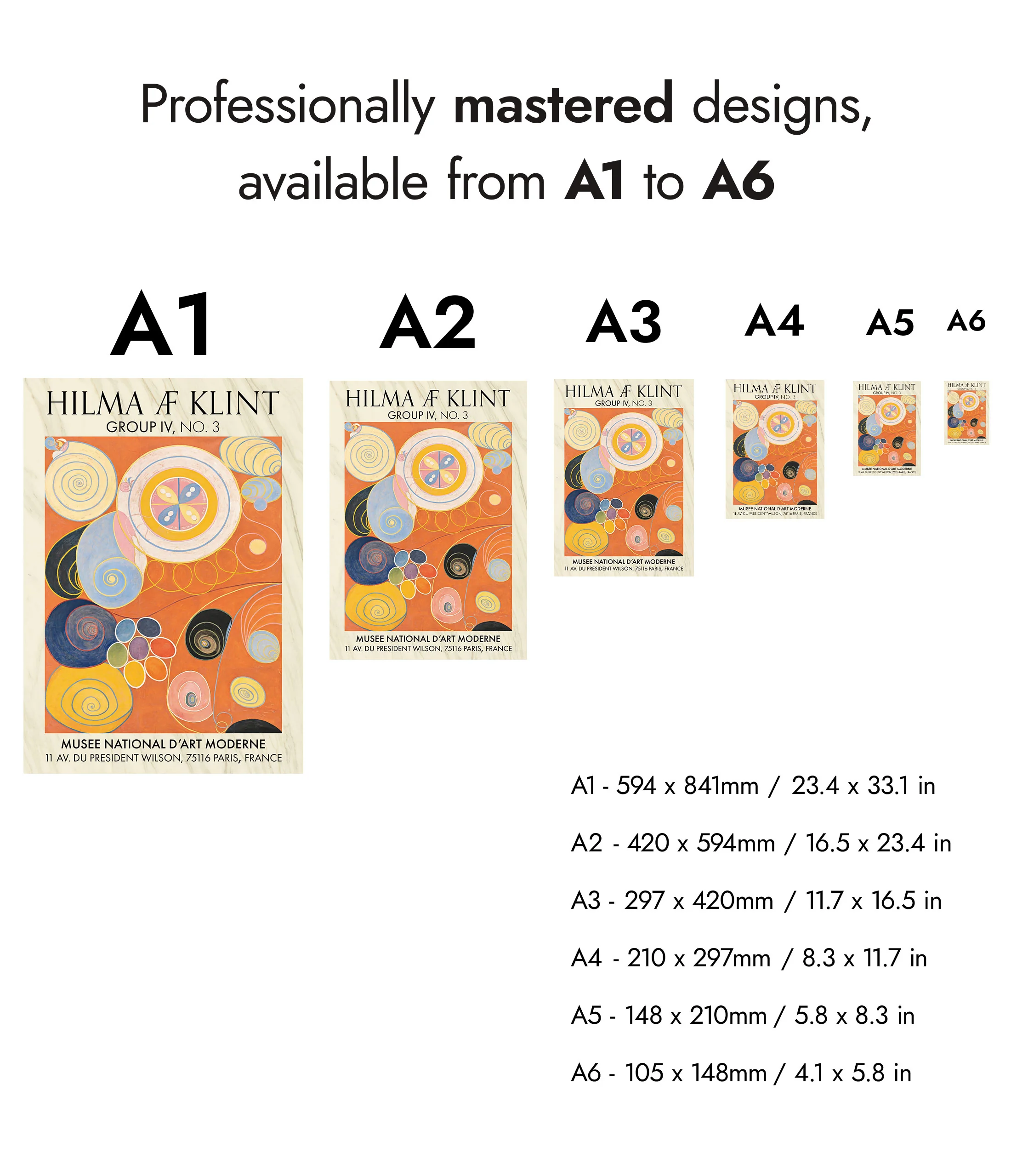 Hilma Klint Orange - Set of 3 - Image 10