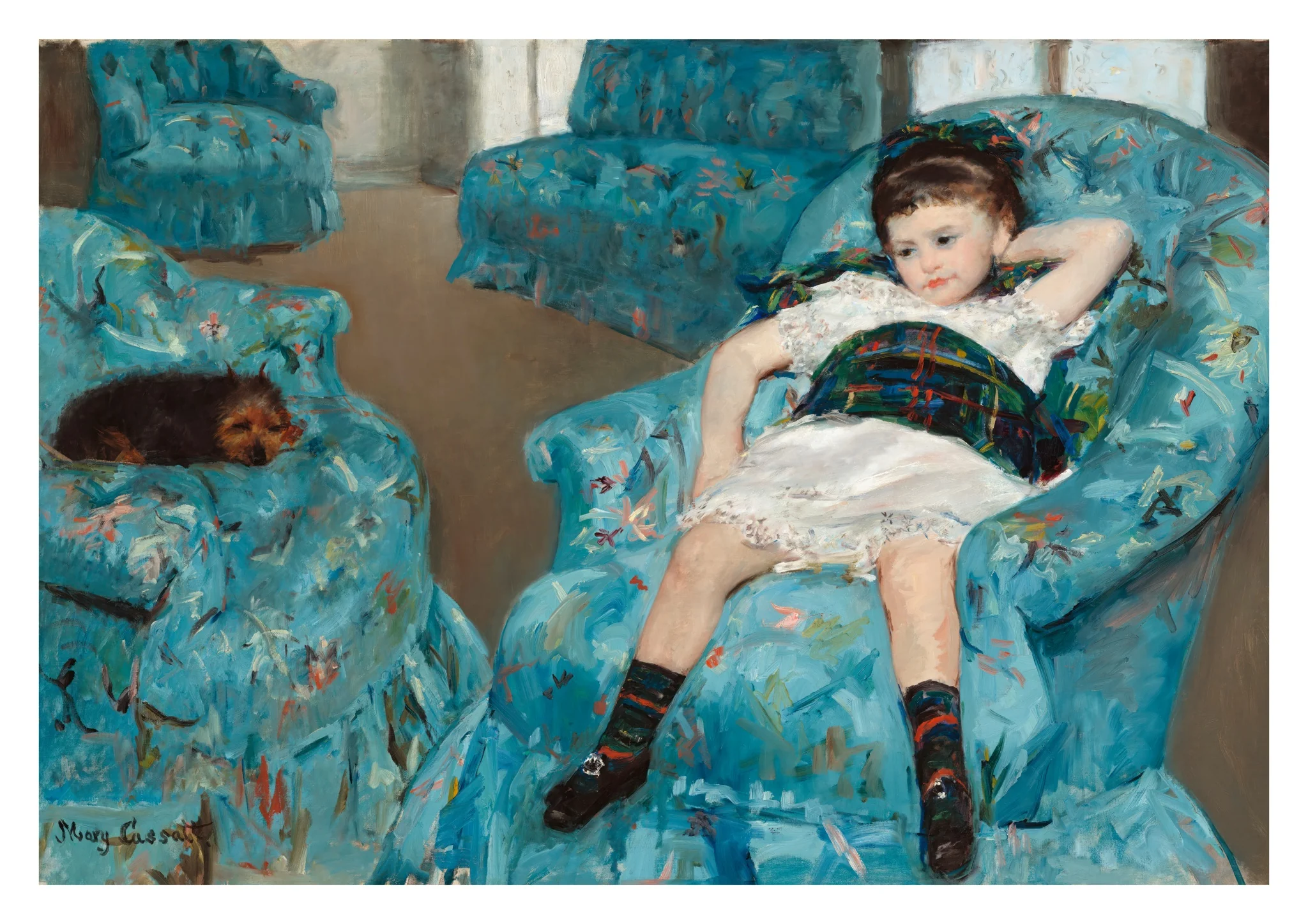 Little Girl in a Blue Armchair