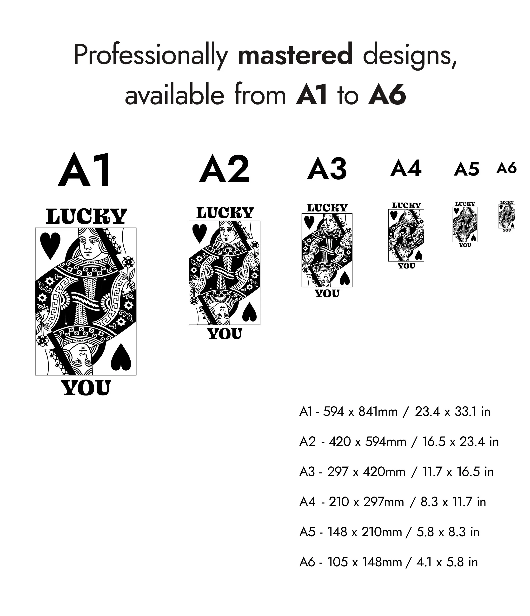 Lucky You, Queen of Hearts B&W - Image 8