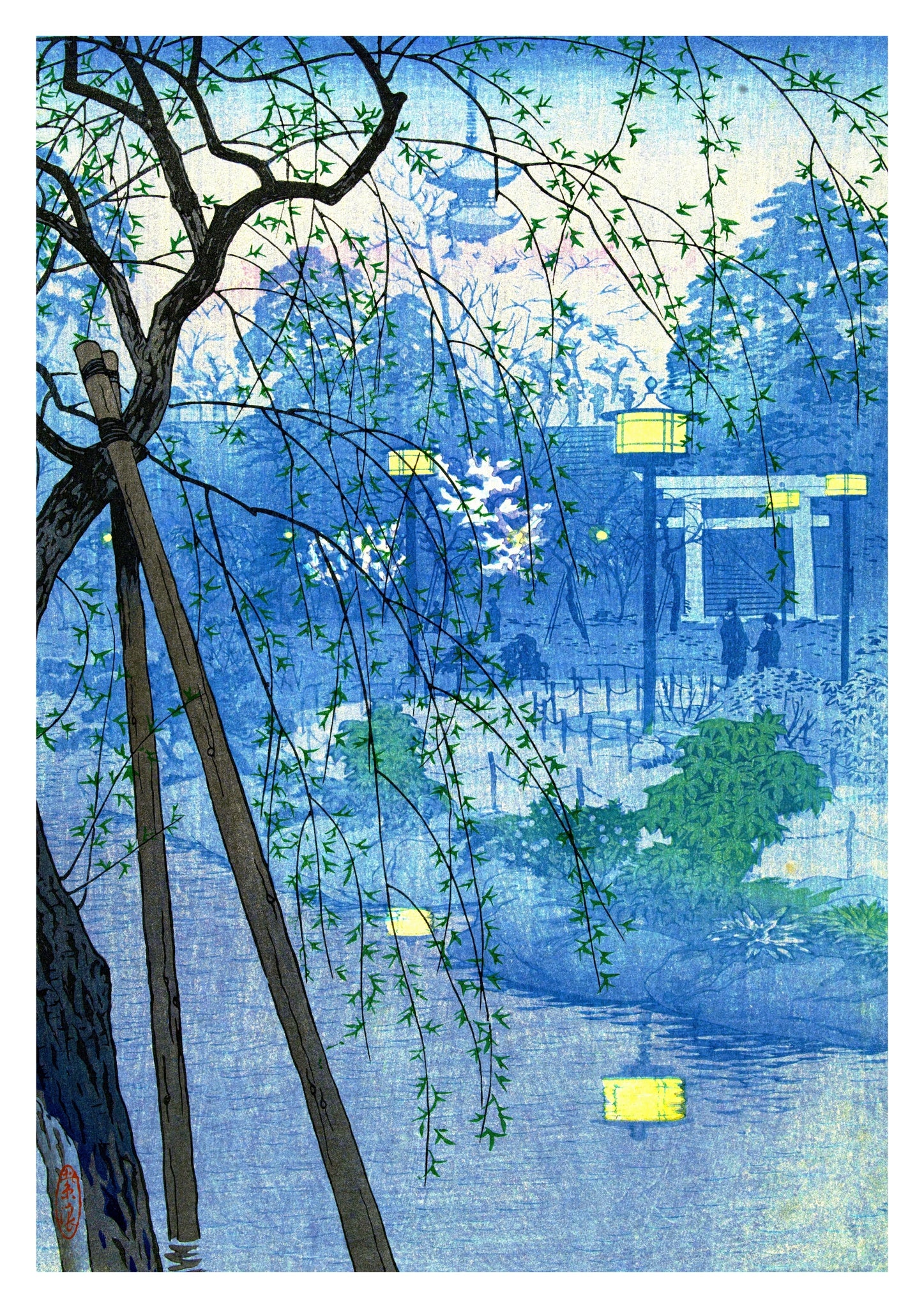 Misty Evening at Shinobazu Pond, Tokyo