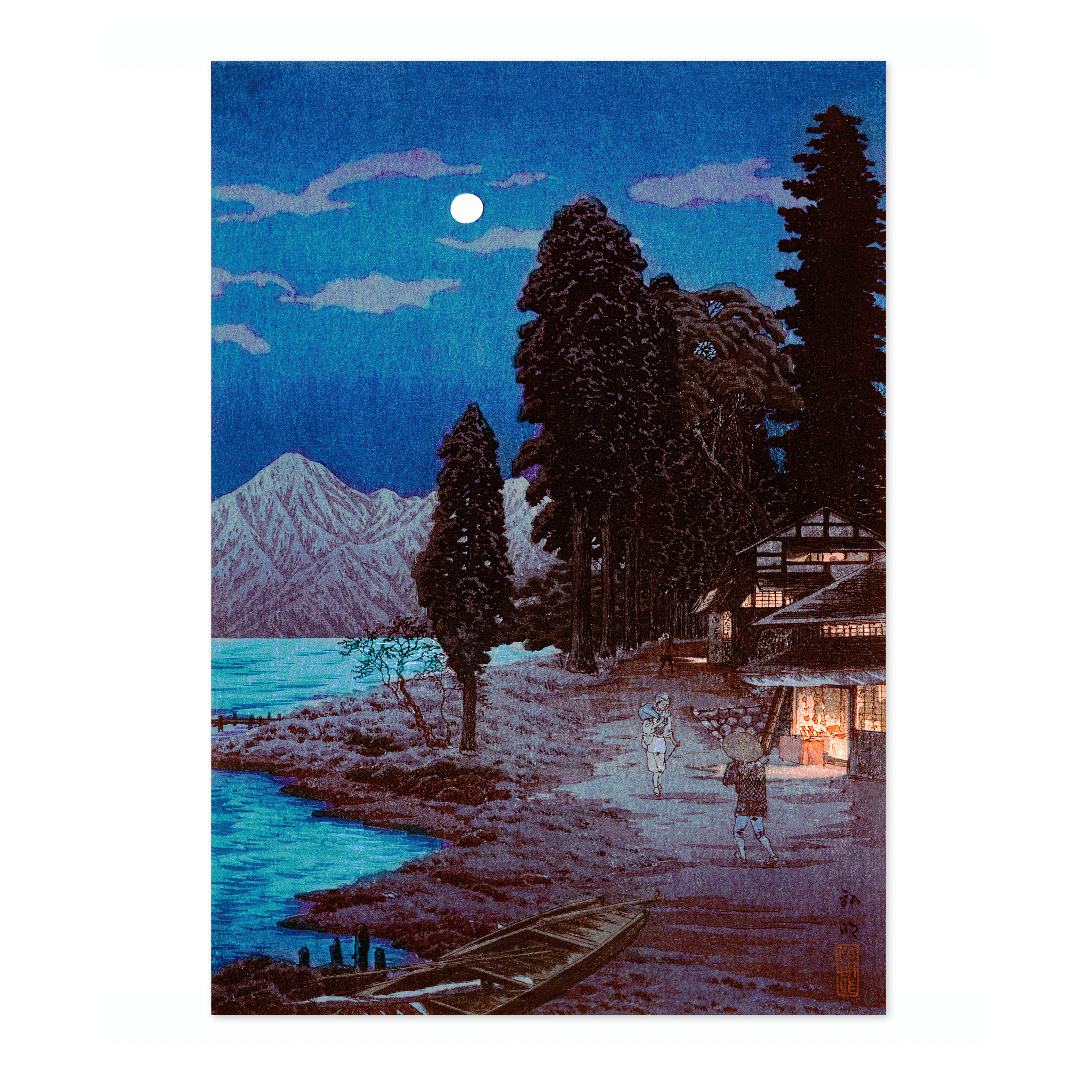 Moon Woodblock Lake Chūzenji - Image 4