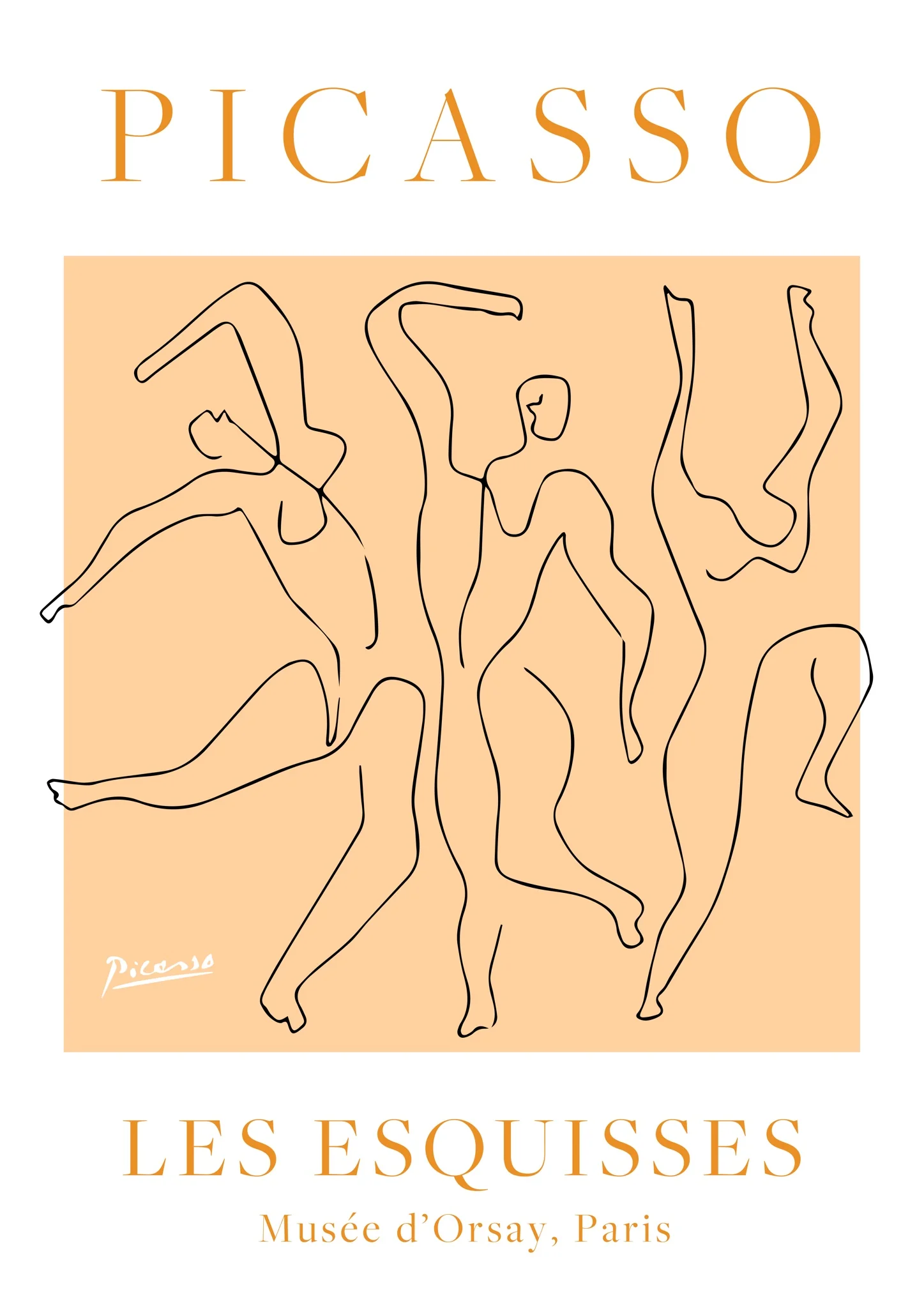 Orange & White Figures