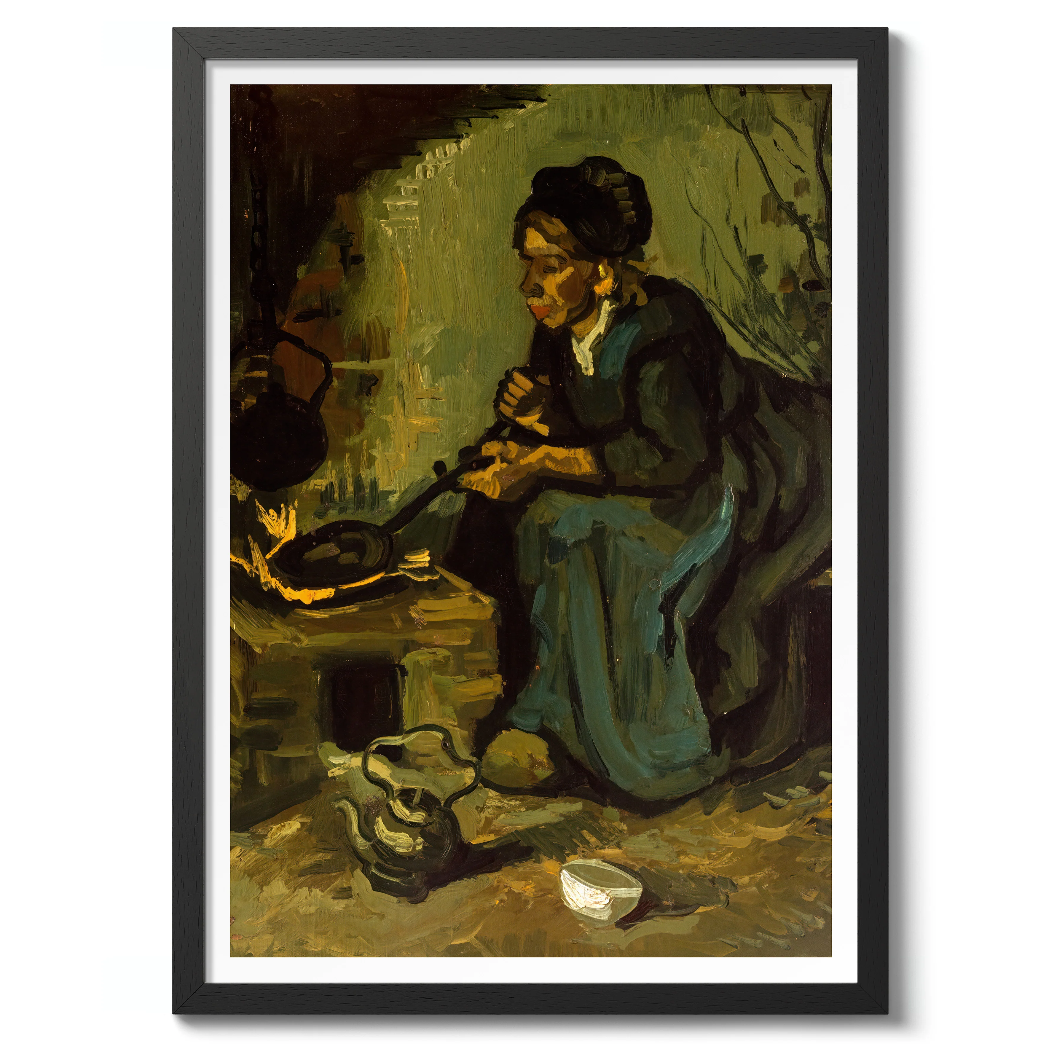 Peasant Woman Cooking by a Fireplace - Image 2