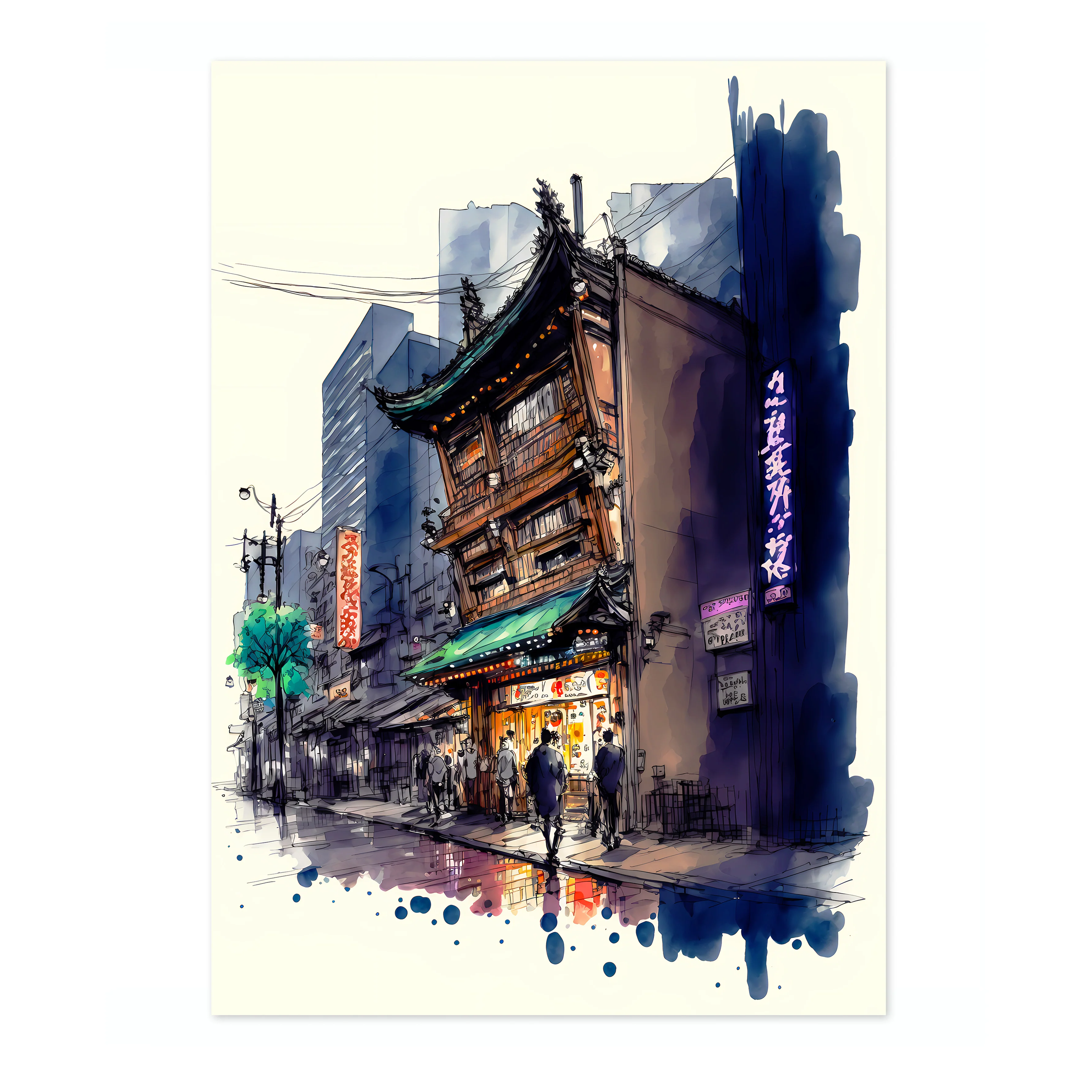 Ramen Shop Watercolour - Image 4