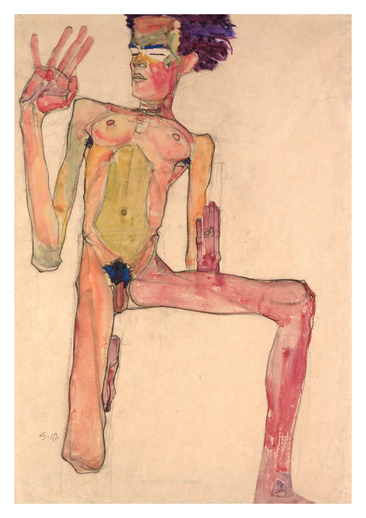 Self-Portrait as Kneeling Nude
