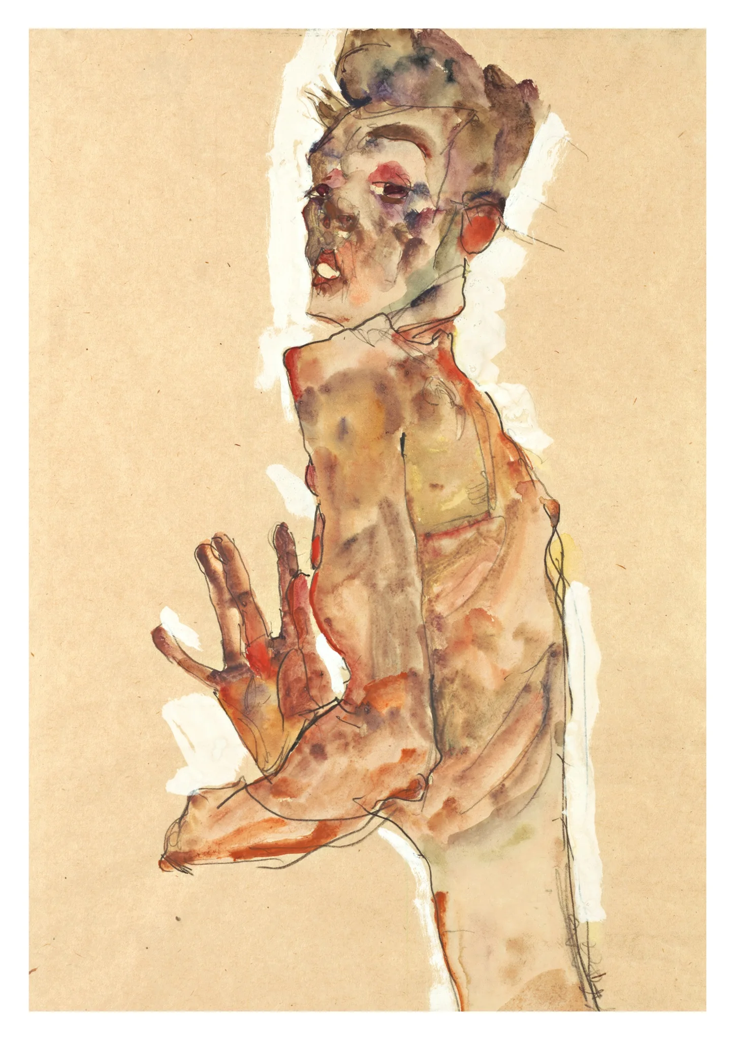 Self-Portrait with Splayed Fingers