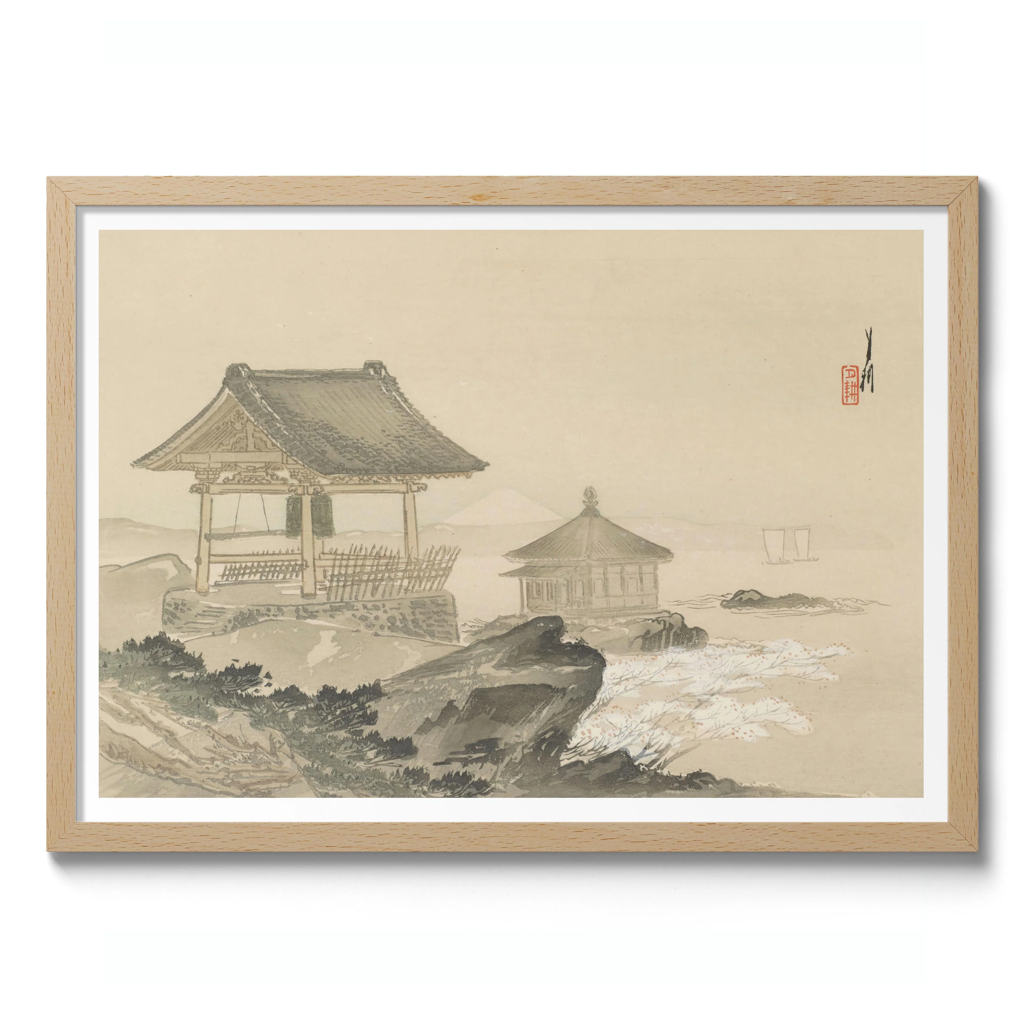 Shrine on the Lake at Mount Fuji - Image 3