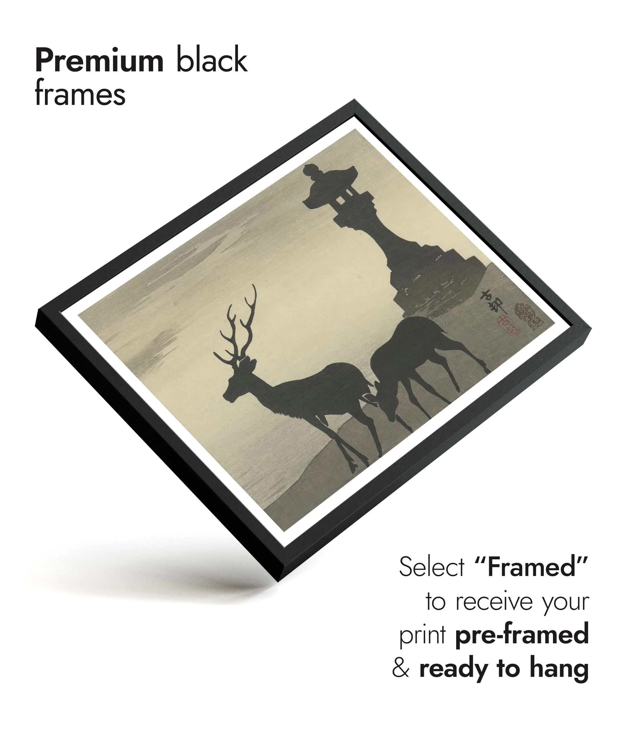 Silhouetted Pair of Deer at Itsukushima - Image 7