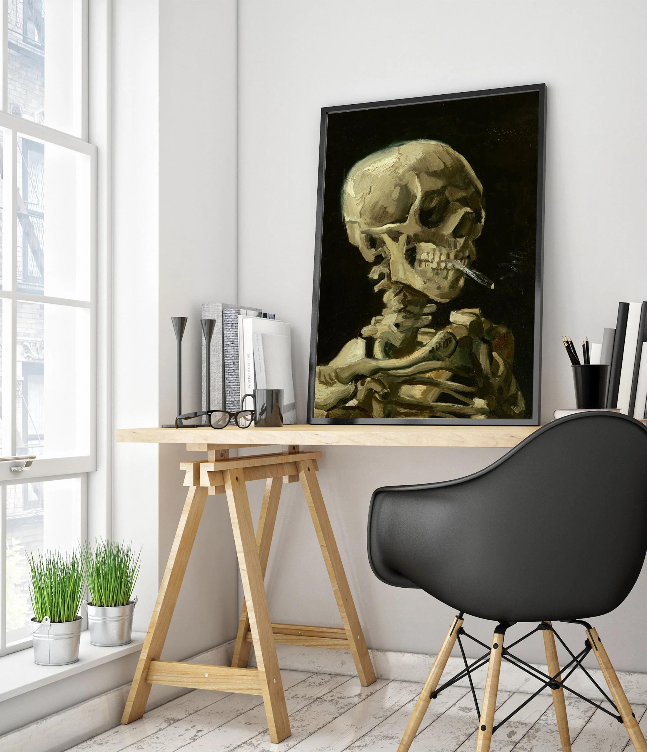 Skull of a Skeleton with Burning Cigarette - Image 5