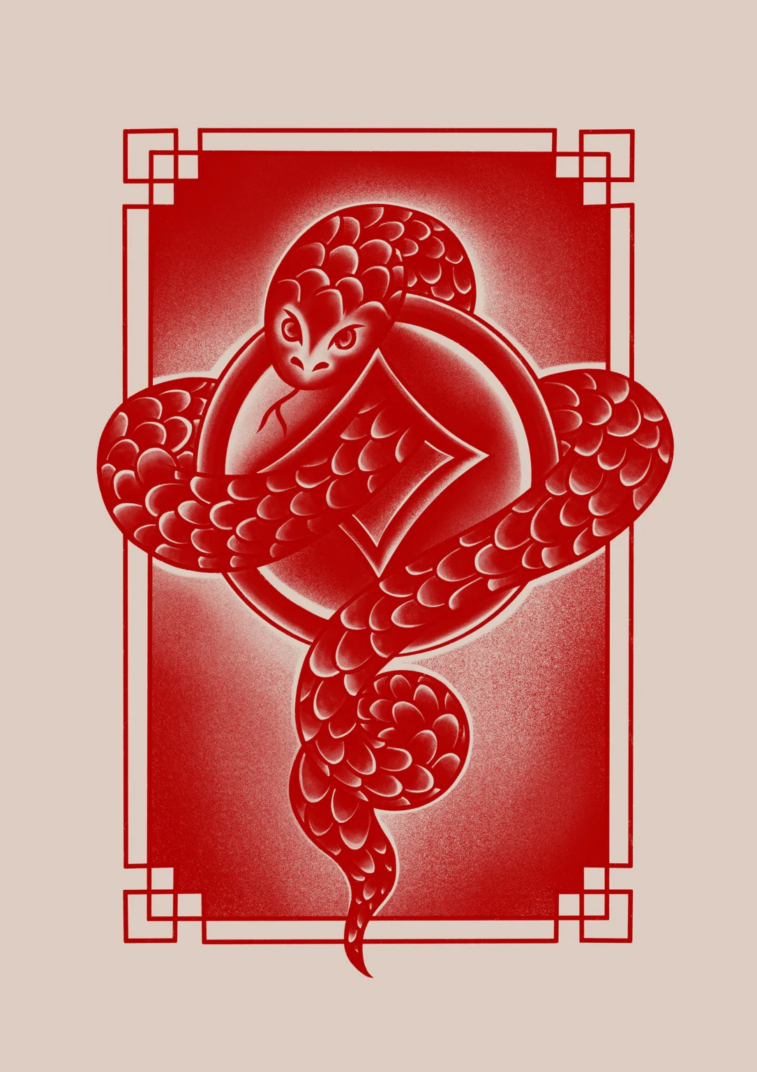 Snake, Chinese Zodiac Red