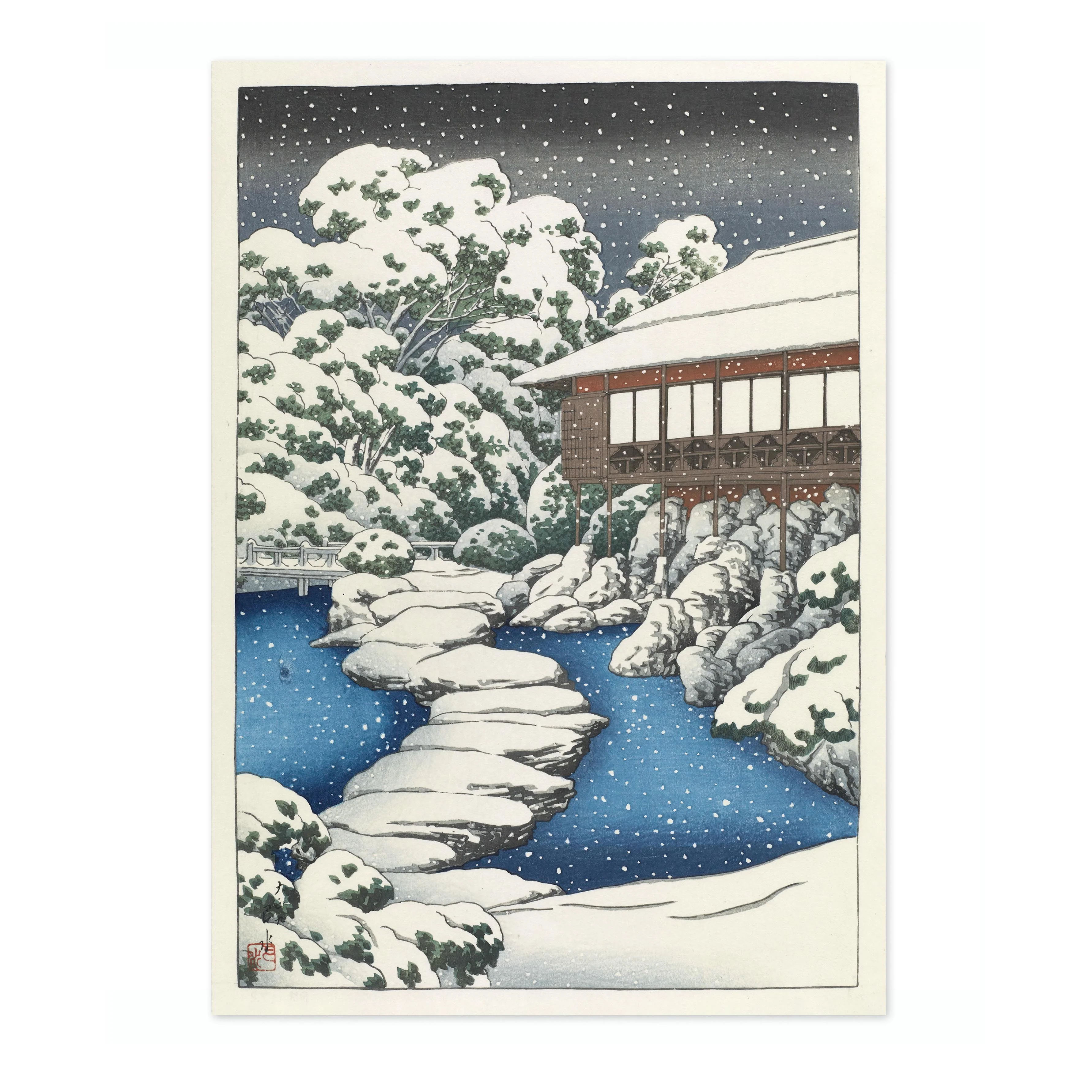 Snow at a Guest House on Pond's Edge - Image 4