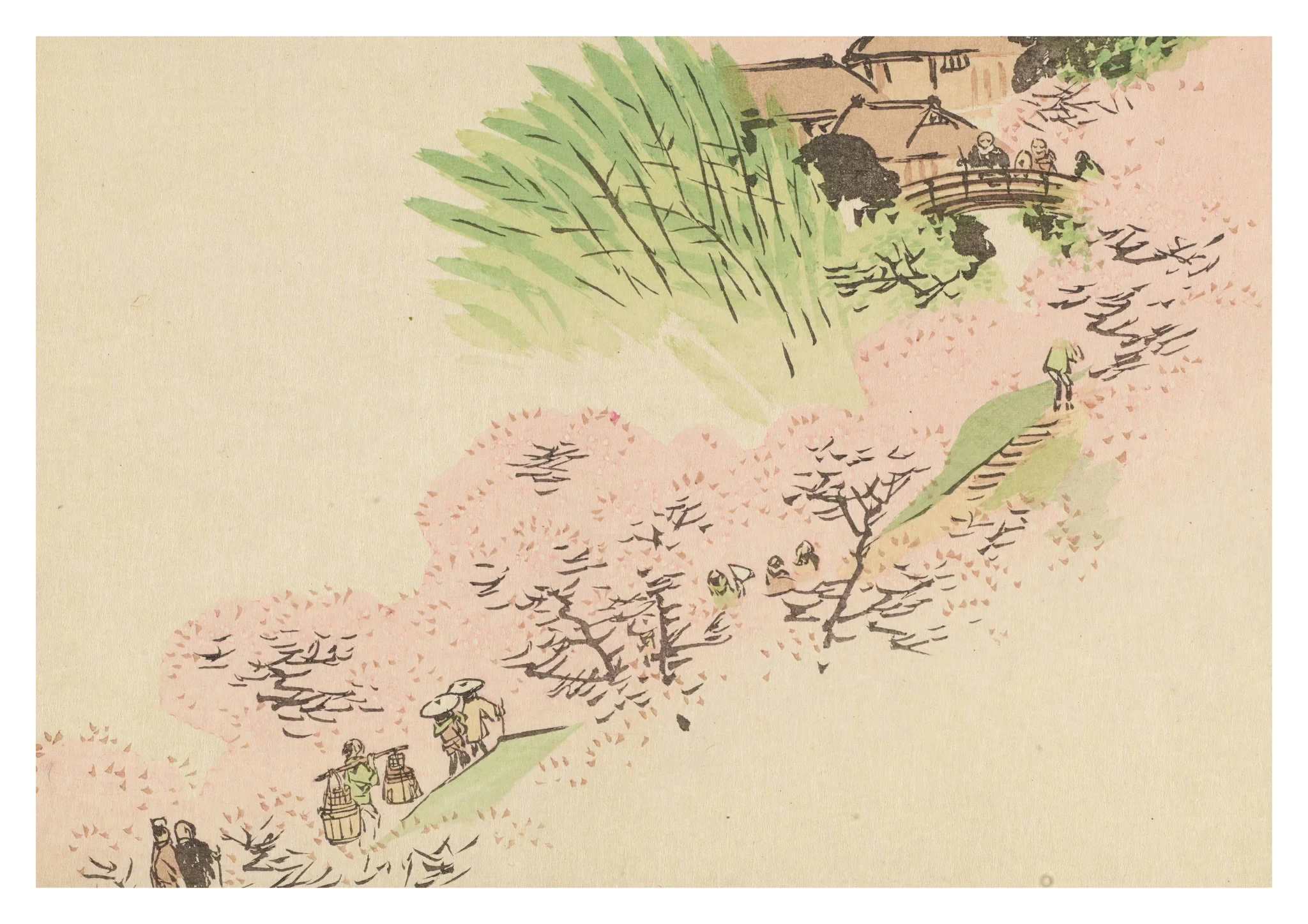 Spring Landscape with Mountain Village