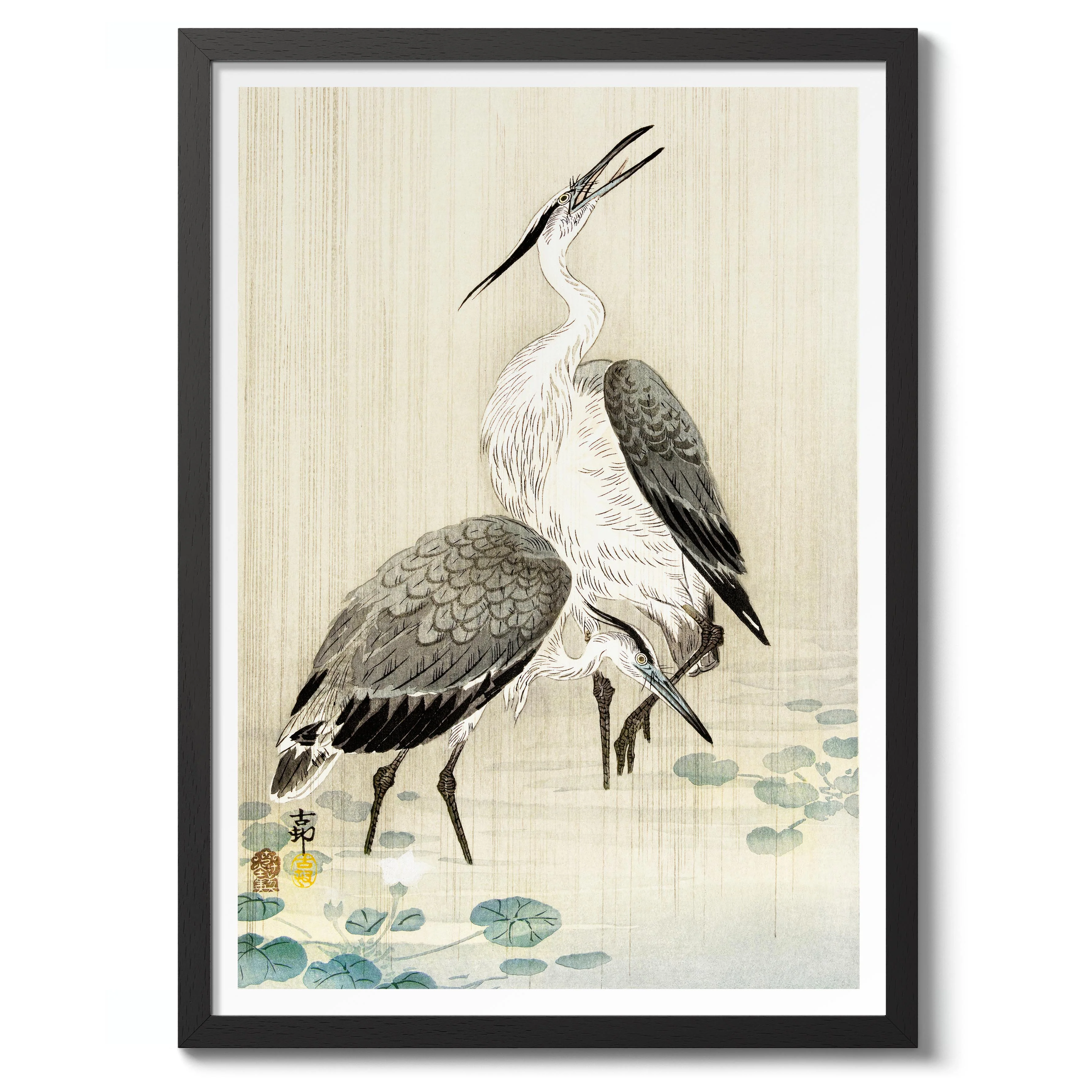 Two Herons in the Rain - Image 2