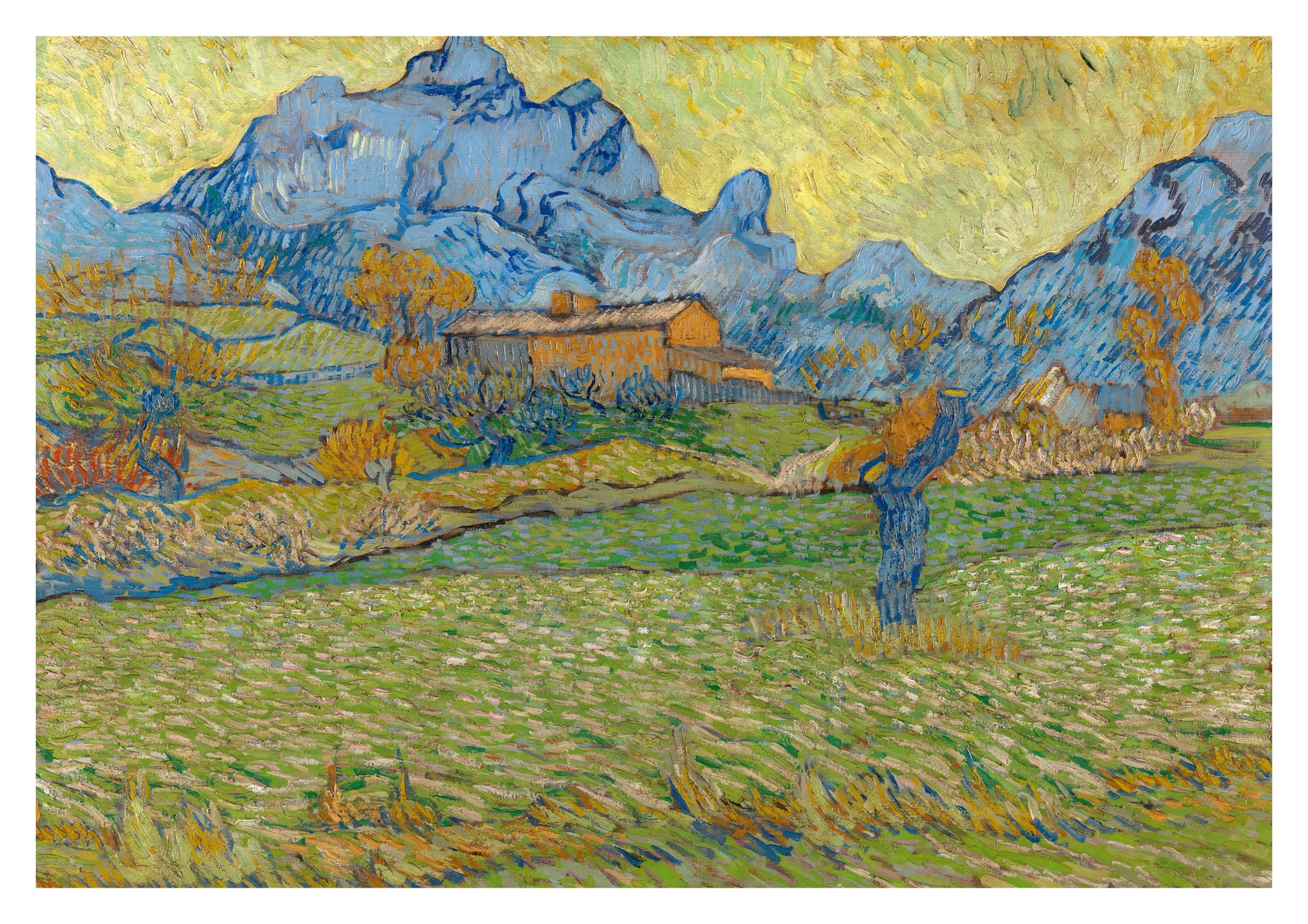 Wheat Fields in a Mountainous Landscape